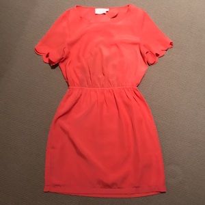 Coral scallop dress